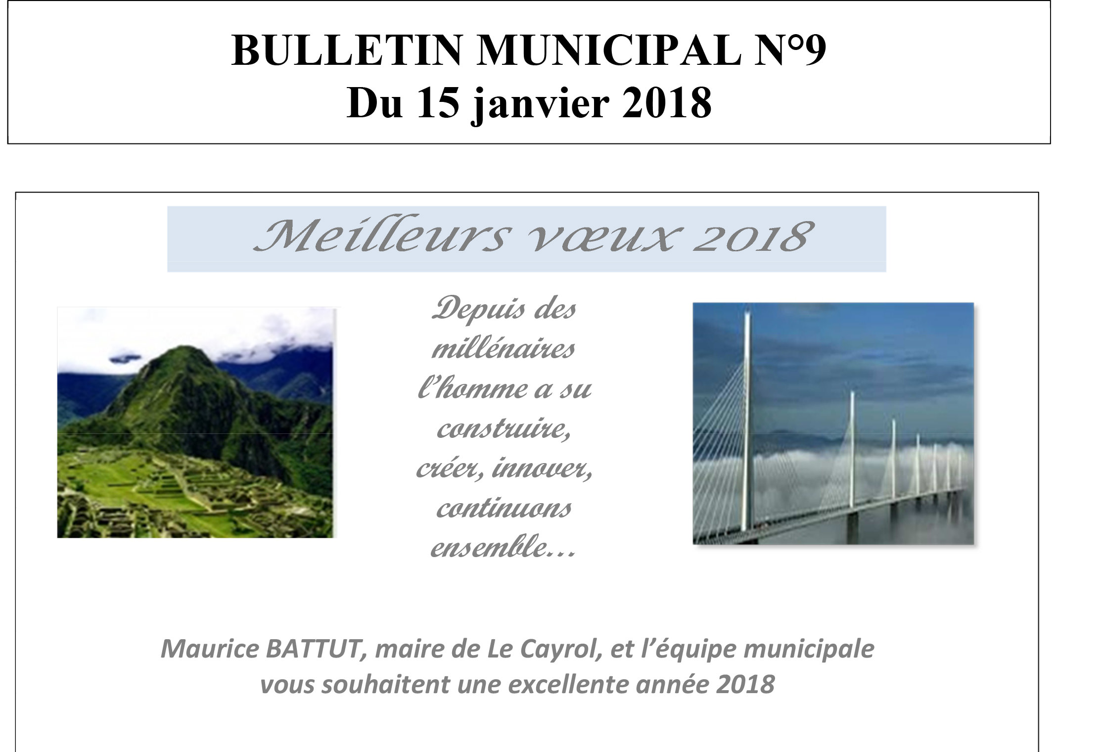 Bulletin municipal 2018